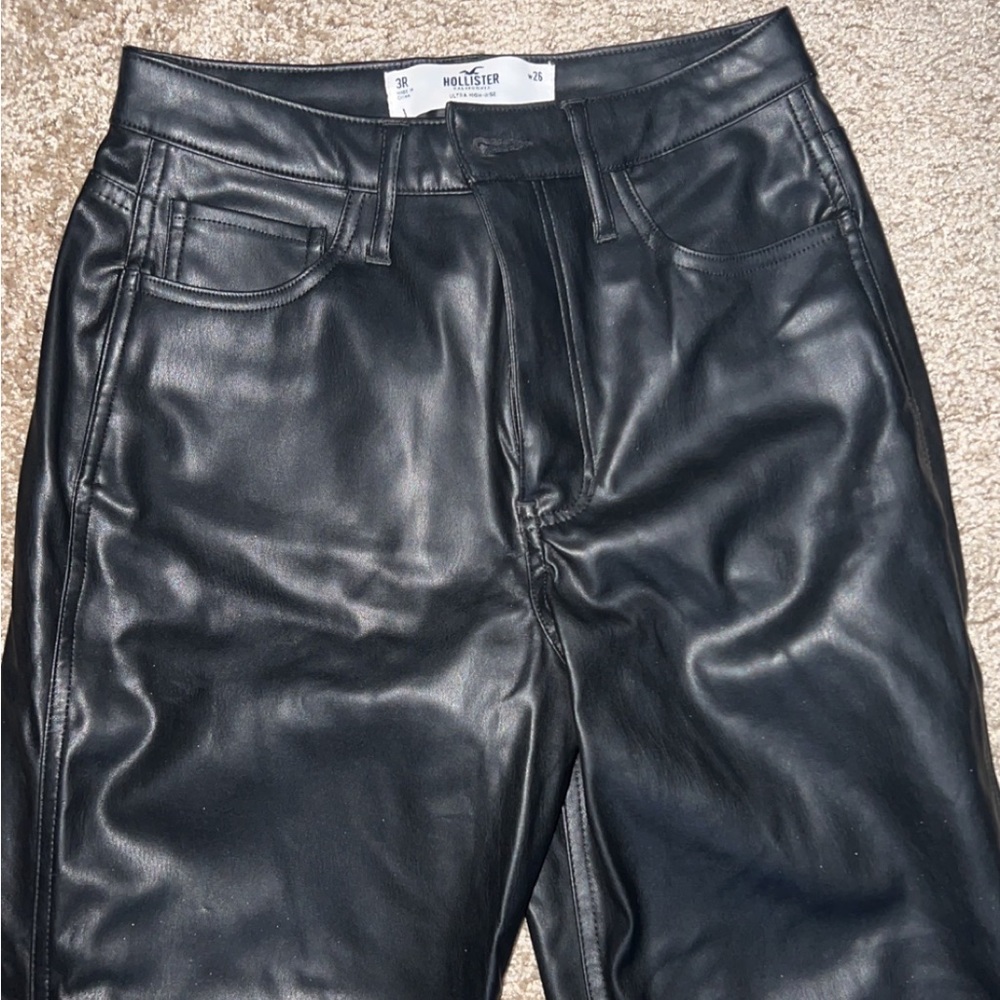 Hollister Faux Leather Flare Pants